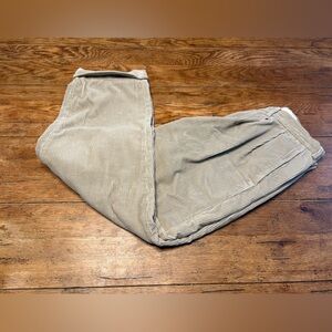 VTG- Y2K Preppy Tan Pleated Cuffed Retro Baggy Corduroy Academia Trouser Pant